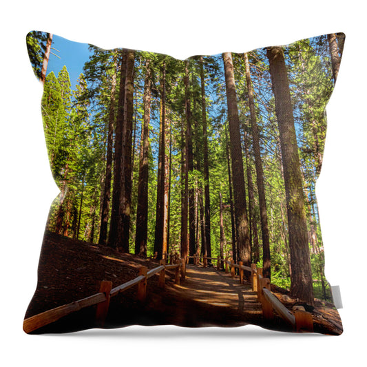 Big Trees Loop Trail at Mariposa Grove - Throw Pillow