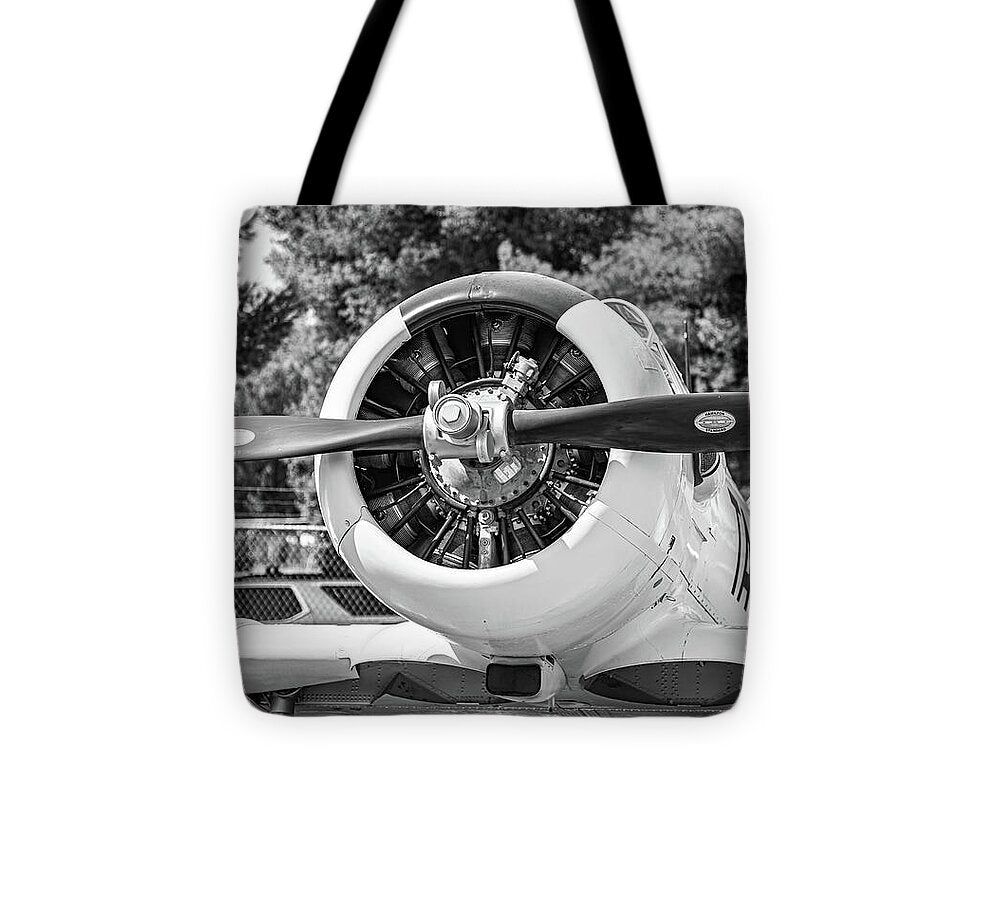 Black and White Castle Airforce Resident Airplane - Tote Bag