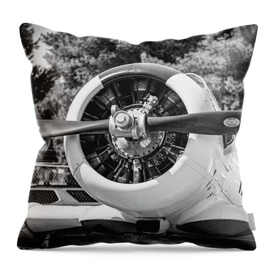 Black and White Castle Airforce Resident Airplane - Throw Pillow