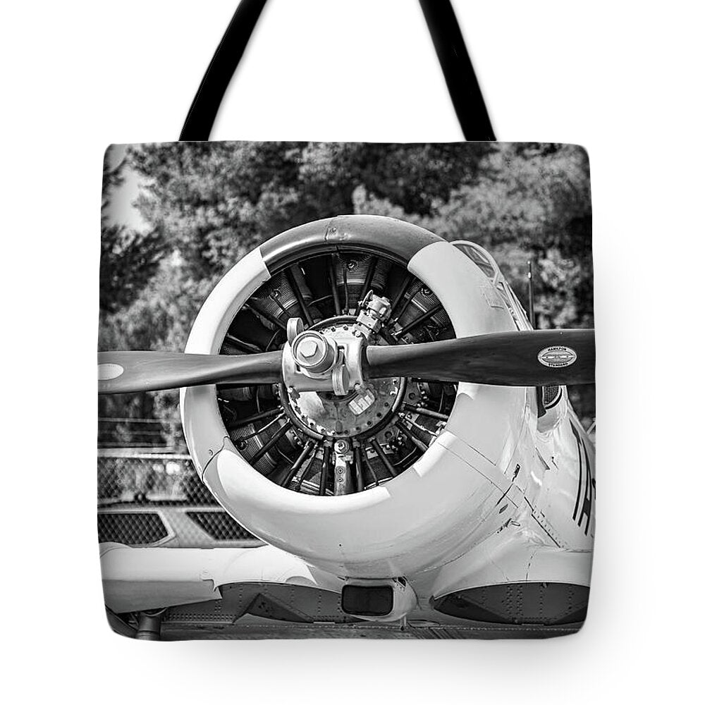 Black and White Castle Airforce Resident Airplane - Tote Bag