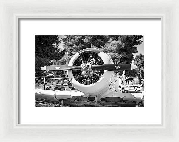 Black and White Castle Airforce Resident Airplane - Framed Print
