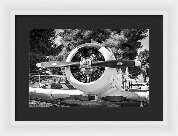 Black and White Castle Airforce Resident Airplane - Framed Print