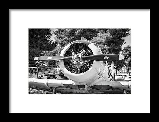 Black and White Castle Airforce Resident Airplane - Framed Print