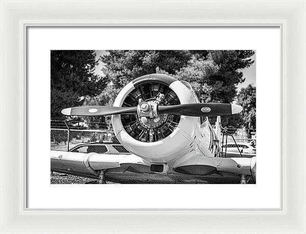Black and White Castle Airforce Resident Airplane - Framed Print