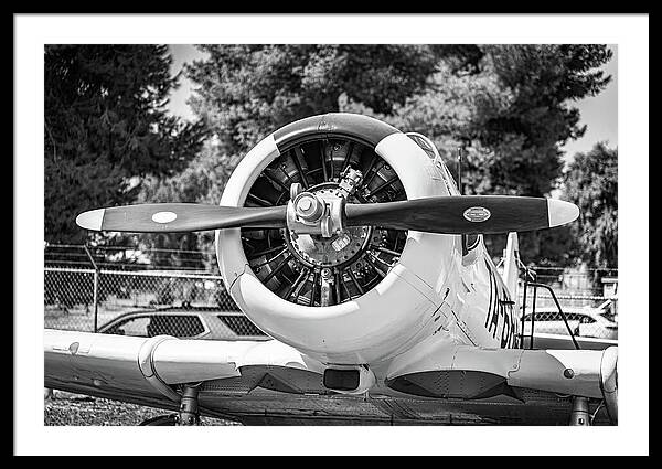 Black and White Castle Airforce Resident Airplane - Framed Print