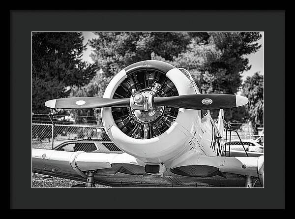Black and White Castle Airforce Resident Airplane - Framed Print