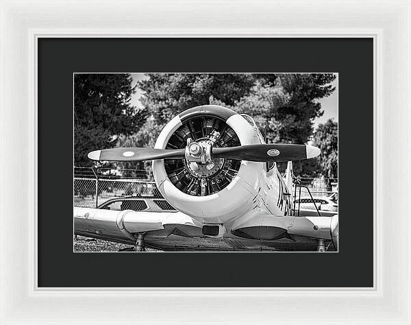 Black and White Castle Airforce Resident Airplane - Framed Print