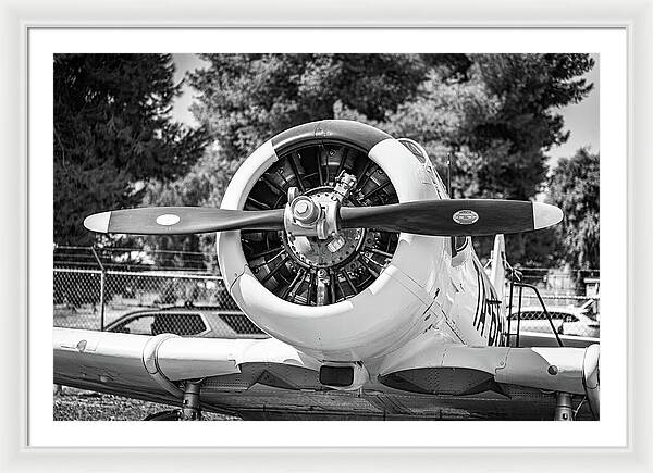Black and White Castle Airforce Resident Airplane - Framed Print