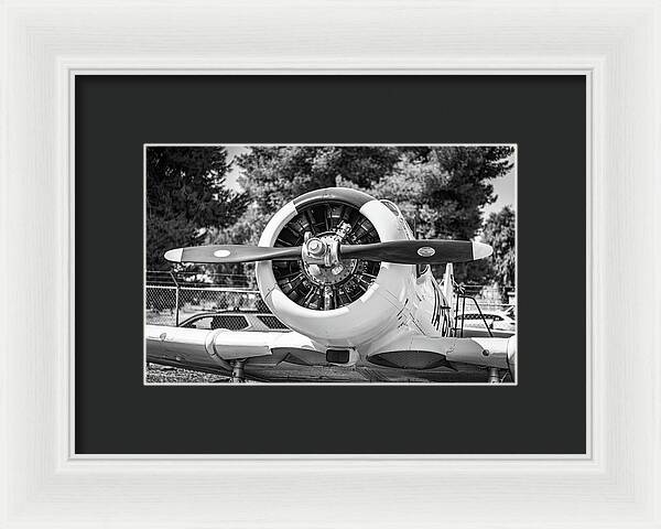Black and White Castle Airforce Resident Airplane - Framed Print