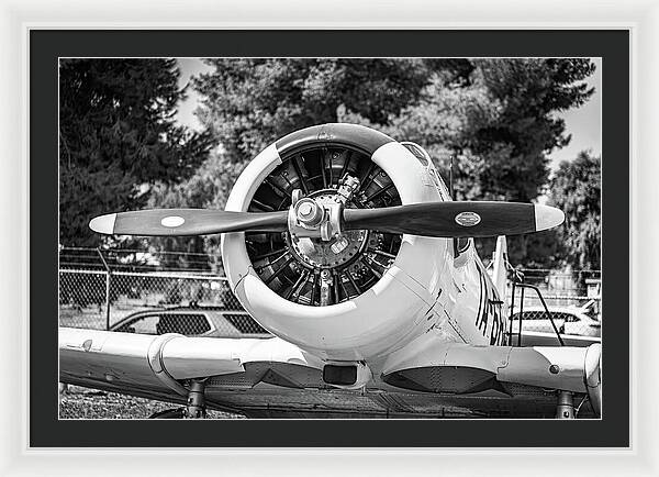 Black and White Castle Airforce Resident Airplane - Framed Print