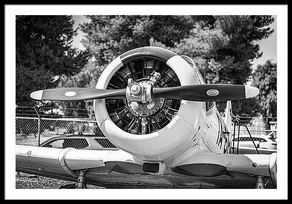 Black and White Castle Airforce Resident Airplane - Framed Print