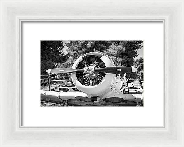 Black and White Castle Airforce Resident Airplane - Framed Print
