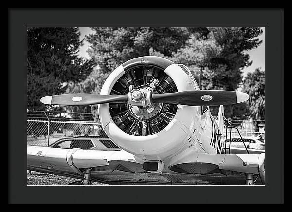 Black and White Castle Airforce Resident Airplane - Framed Print