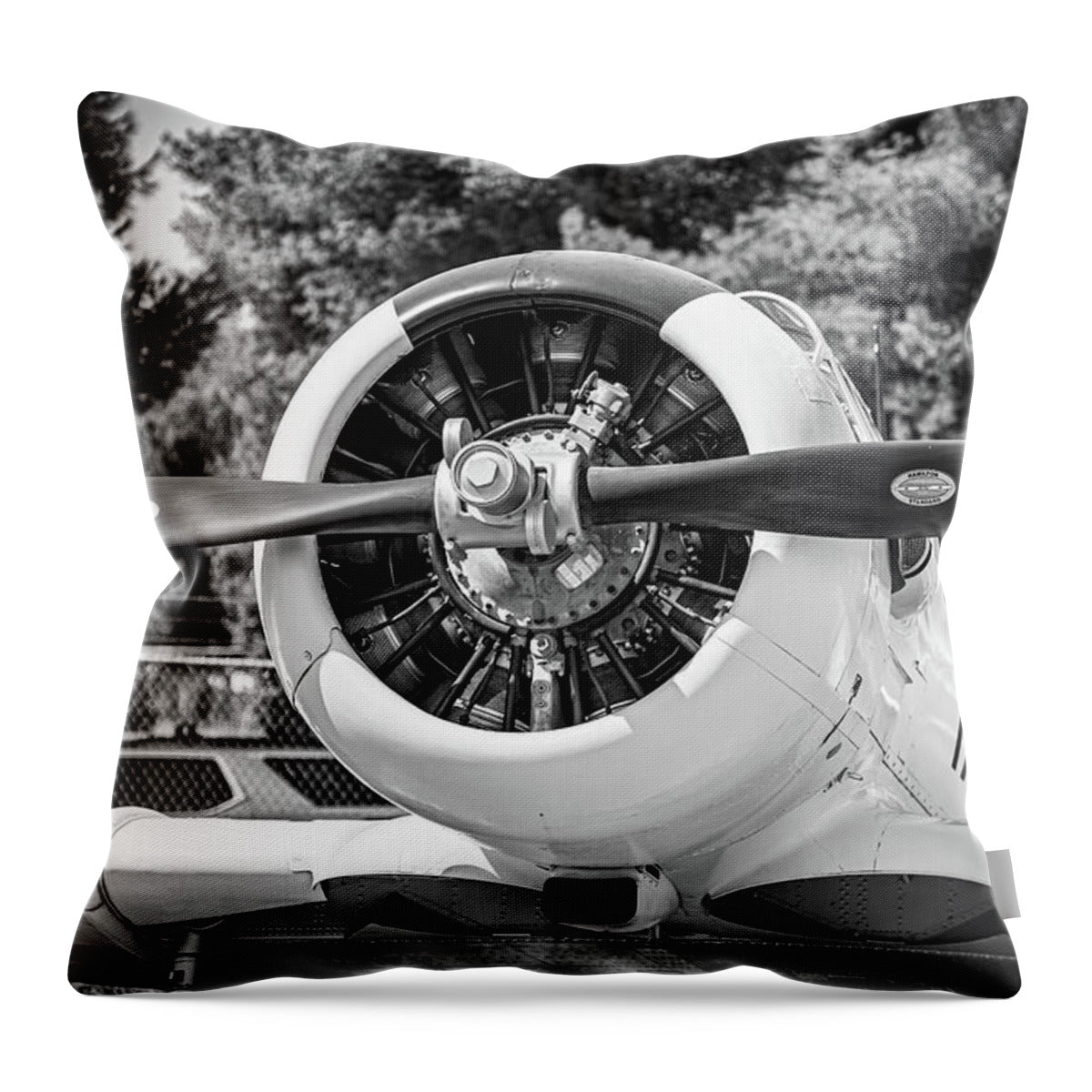 Black and White Castle Airforce Resident Airplane - Throw Pillow