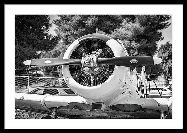 Black and White Castle Airforce Resident Airplane - Framed Print