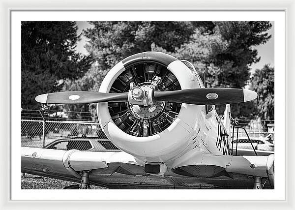 Black and White Castle Airforce Resident Airplane - Framed Print