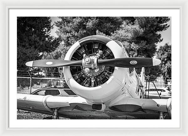 Black and White Castle Airforce Resident Airplane - Framed Print
