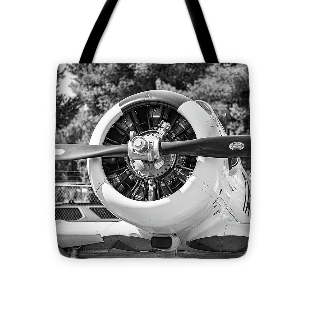 Black and White Castle Airforce Resident Airplane - Tote Bag