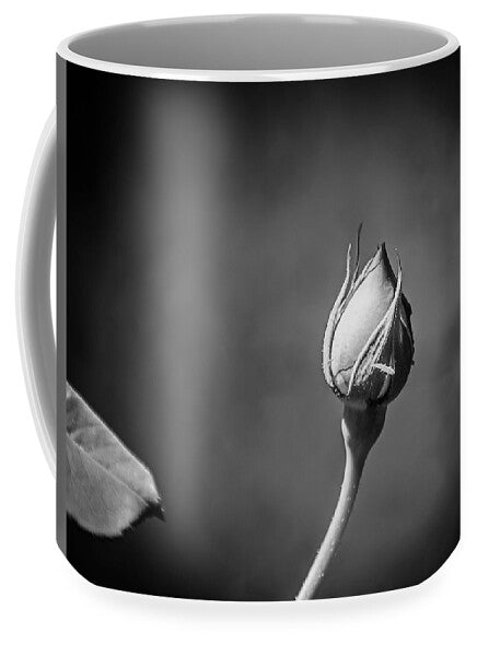 Black and White Closeup Rose - Mug