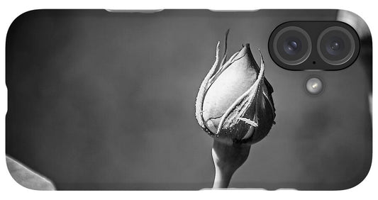Black and White Closeup Rose  - Phone Case