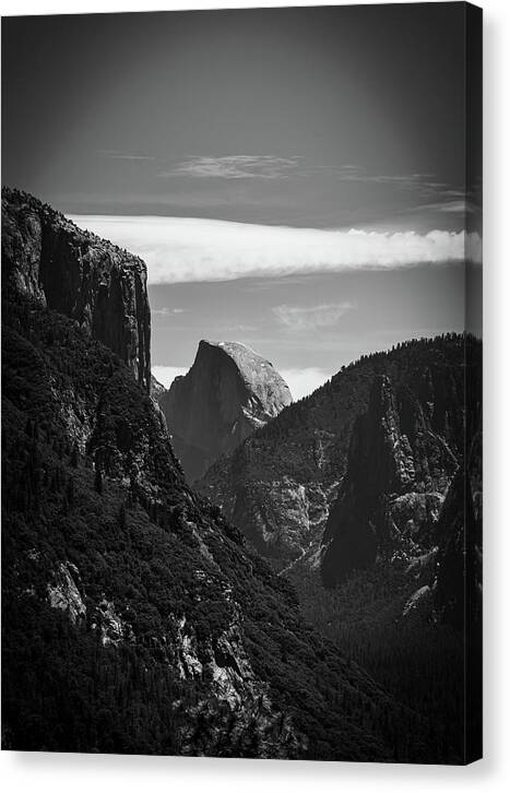 Black and White Half Dome - Canvas Print