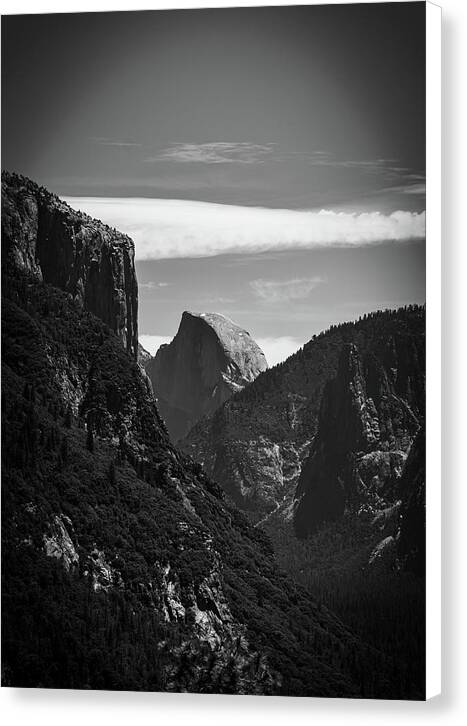 Black and White Half Dome - Canvas Print