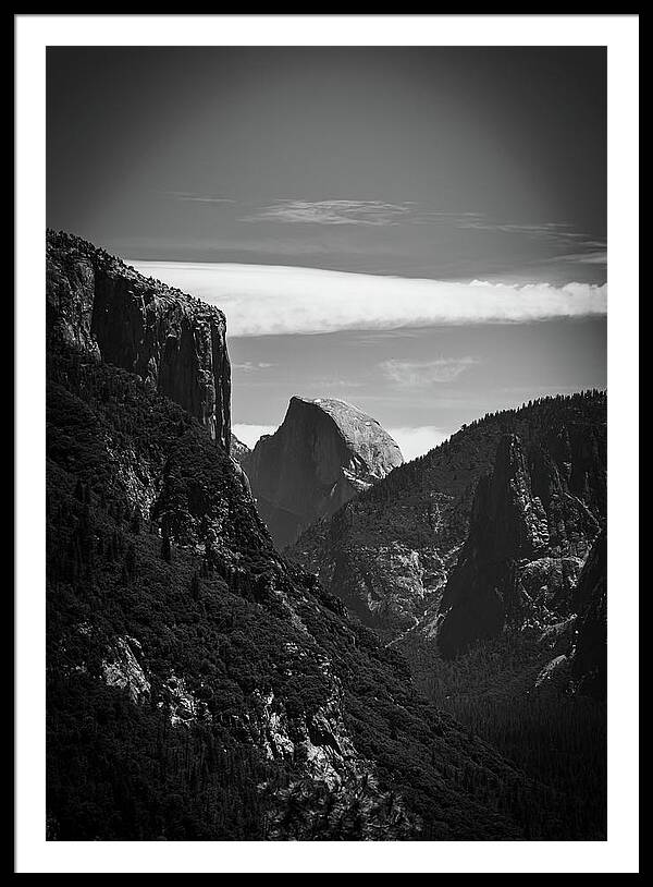 Black and White Half Dome - Framed Print