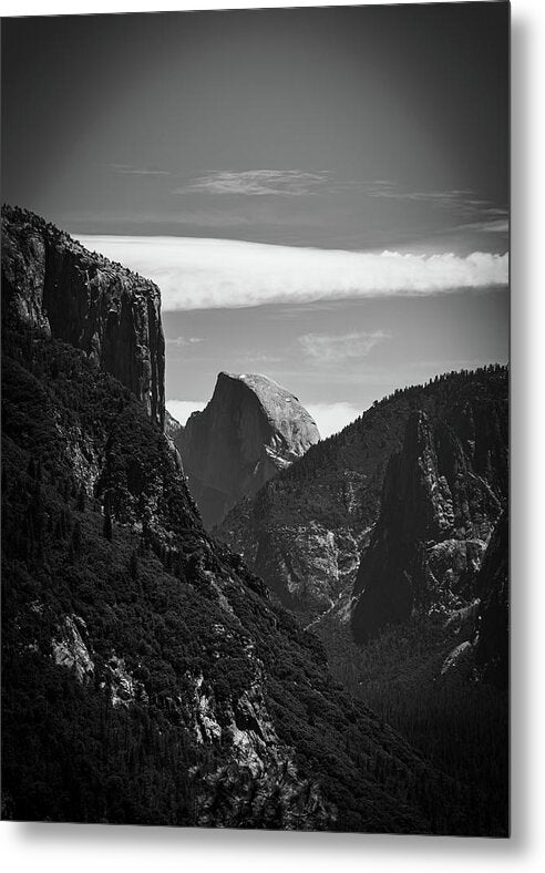 Black and White Half Dome - Metal Print