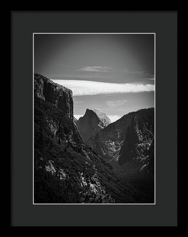 Black and White Half Dome - Framed Print