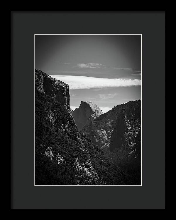 Black and White Half Dome - Framed Print