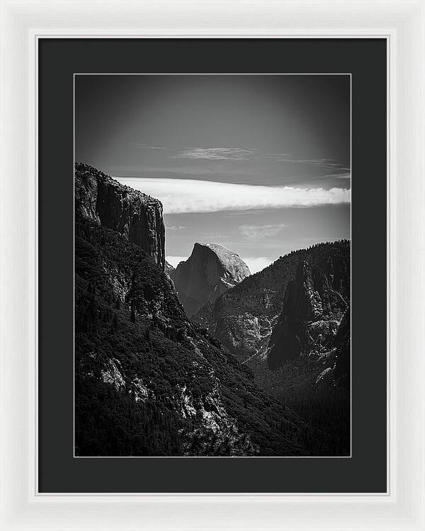 Black and White Half Dome - Framed Print