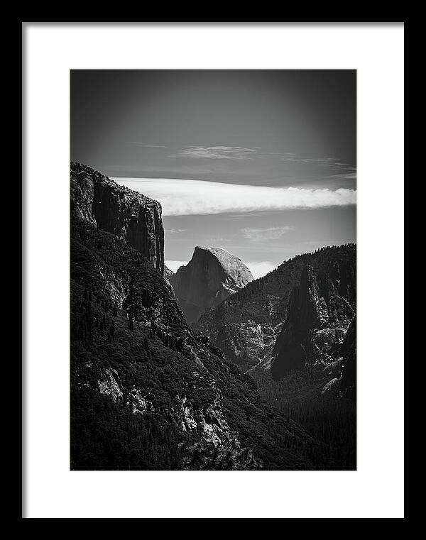 Black and White Half Dome - Framed Print