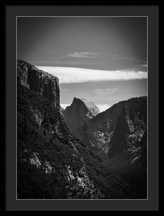 Black and White Half Dome - Framed Print