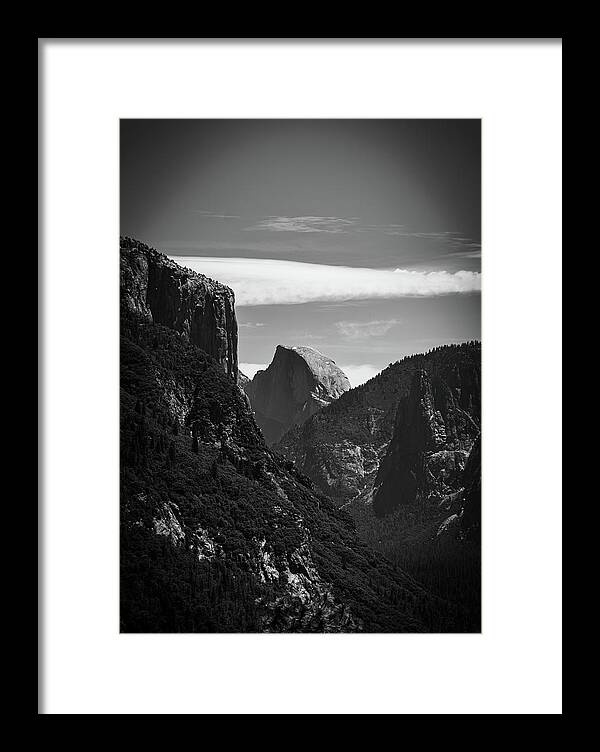 Black and White Half Dome - Framed Print