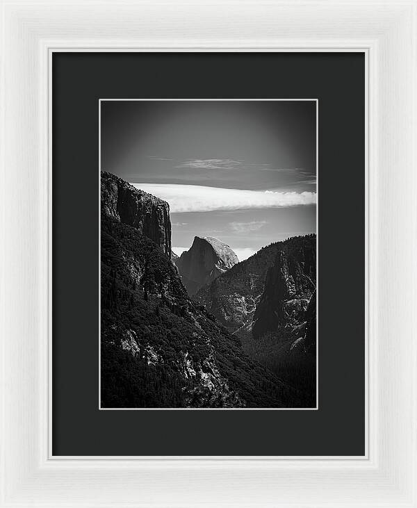 Black and White Half Dome - Framed Print