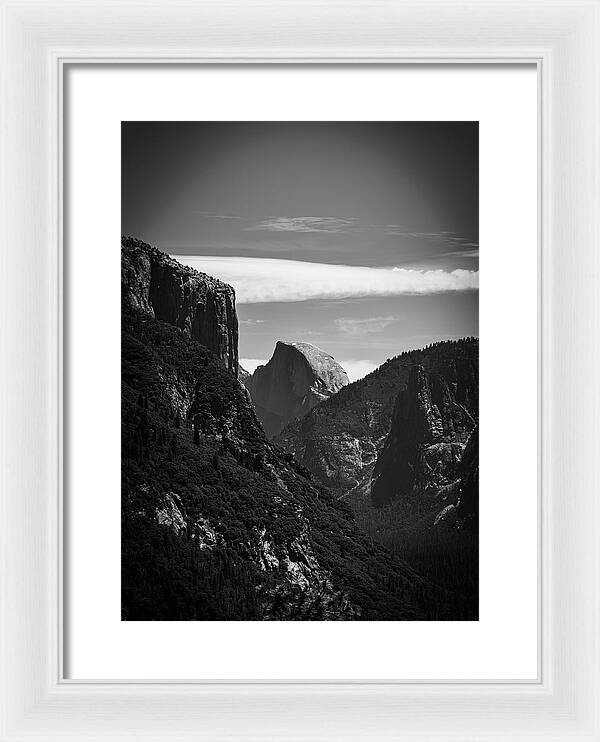Black and White Half Dome - Framed Print