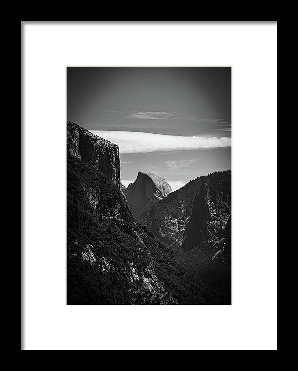 Black and White Half Dome - Framed Print