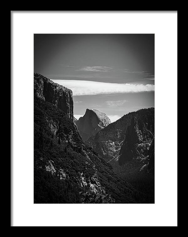 Black and White Half Dome - Framed Print