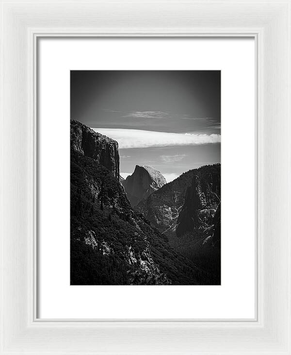 Black and White Half Dome - Framed Print
