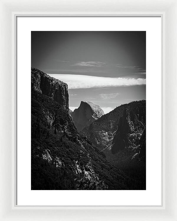 Black and White Half Dome - Framed Print