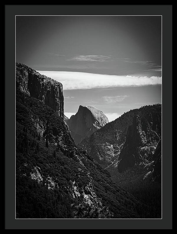 Black and White Half Dome - Framed Print
