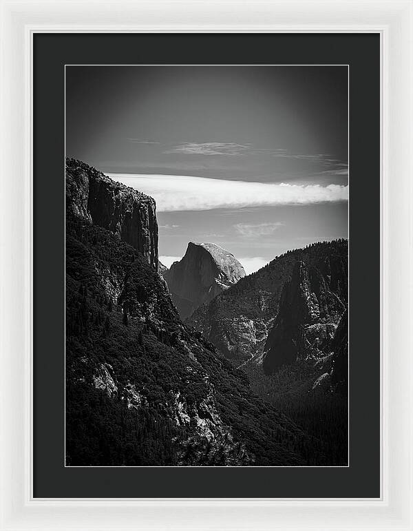 Black and White Half Dome - Framed Print