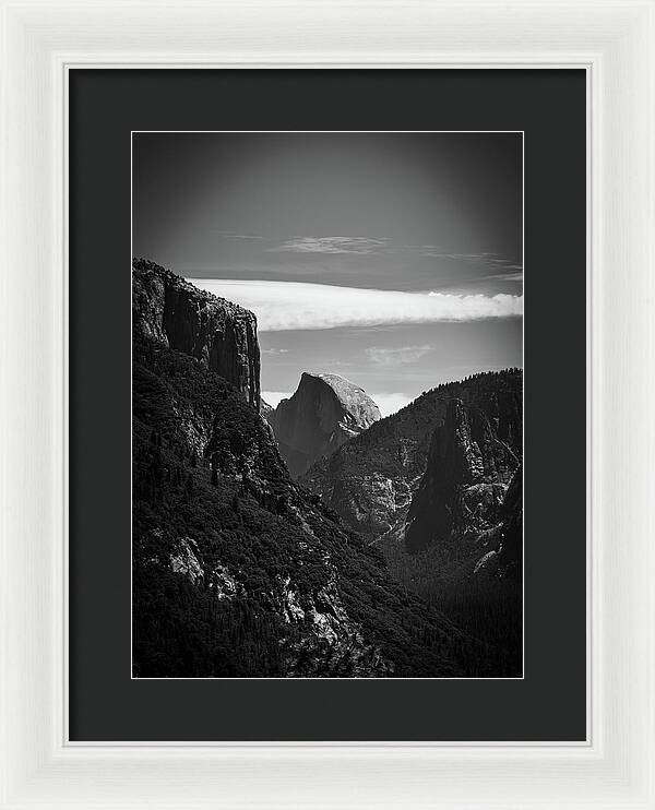 Black and White Half Dome - Framed Print
