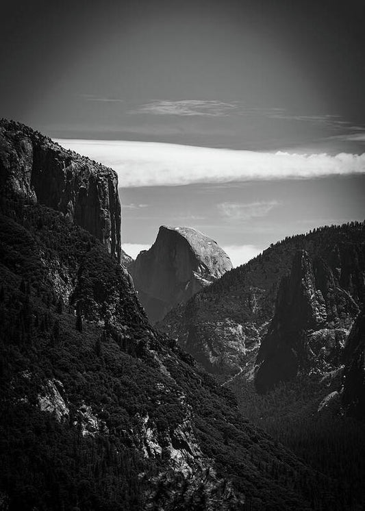Black and White Half Dome - Art Print