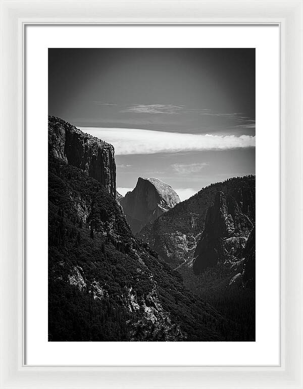 Black and White Half Dome - Framed Print
