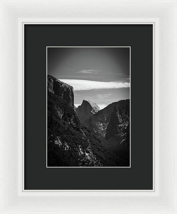 Black and White Half Dome - Framed Print