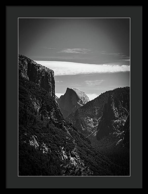 Black and White Half Dome - Framed Print