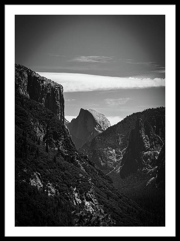 Black and White Half Dome - Framed Print