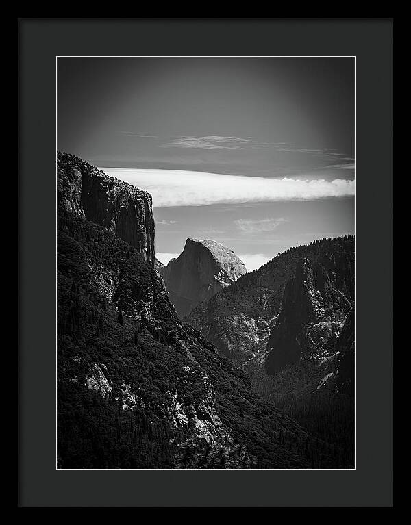Black and White Half Dome - Framed Print