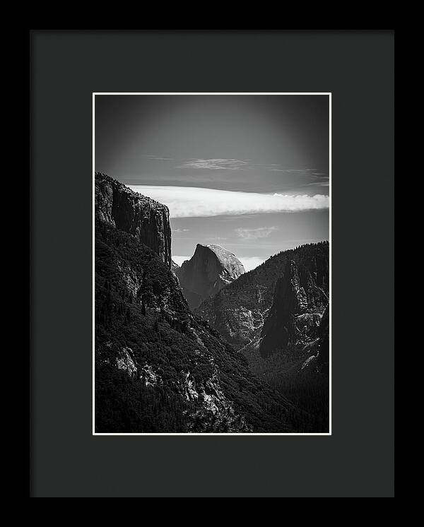 Black and White Half Dome - Framed Print